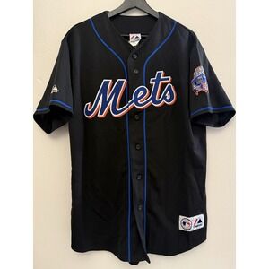 VTG Majestic Johan Santana‎ #57 Final Season Shea Stadium Patch Jersey Men's L